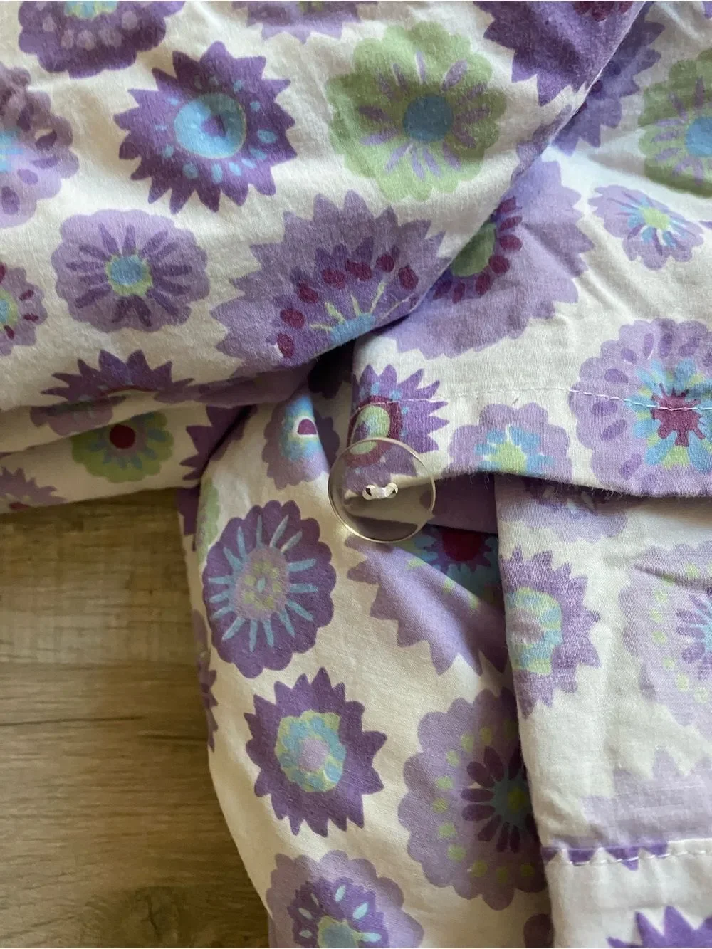 Pottery Barn Lavender and White Floral Duvet Cover